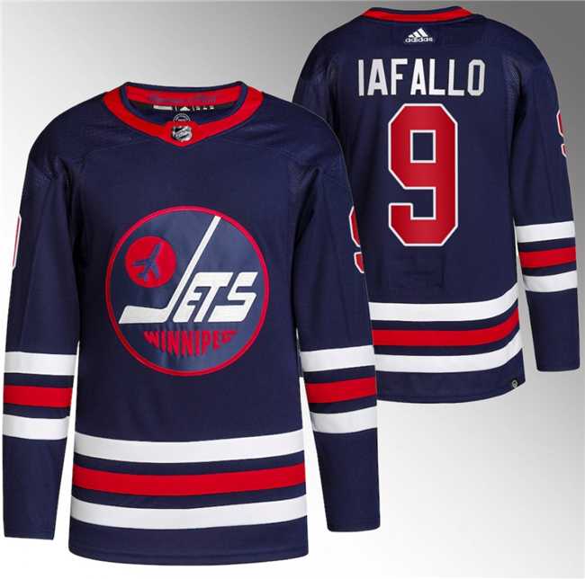 Mens Winnipeg Jets #9 Alex Iafallo 2021-22 Navy Stitched Jersey->winnipeg jets->NHL Jersey